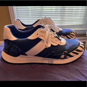 Michael Kors royal blue and zebra print sneakers, size 9.5